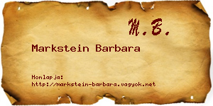Markstein Barbara névjegykártya