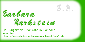barbara markstein business card